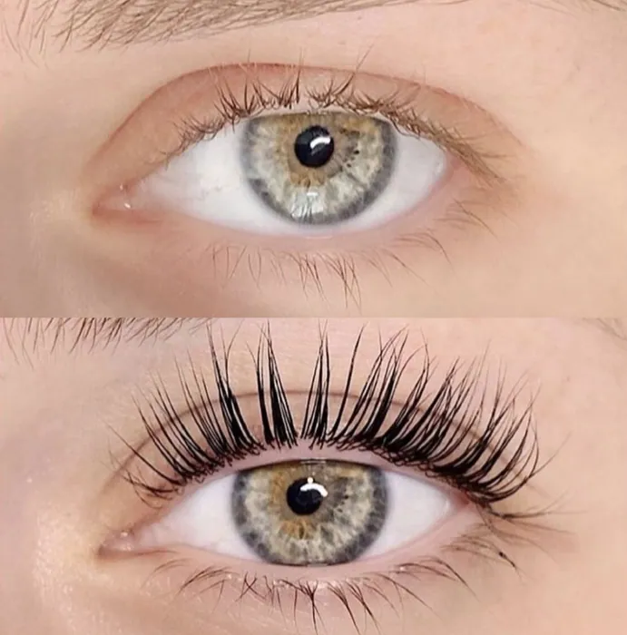 Vorher-Nachher Augenbrauen und Wimpern
