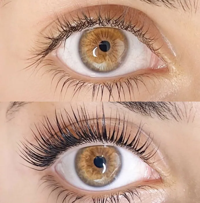 Vorher-Nachher Augenbrauen und Wimpern